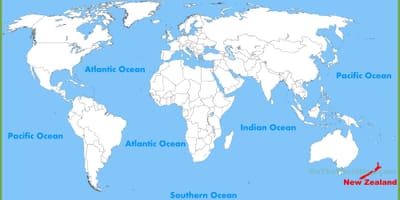நியூசிலாந்து இடம் உலக வரைபடம்